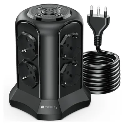 Obrázek produktu pro Techly IUPS-PCP-TOWER02, 2 m, Vnitřní, Typ C, Typ F, Typ L, Typ L, 1,5 mm², Černá