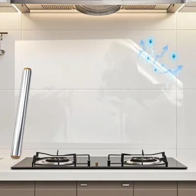 Produktbild von Wandschutzfolie - Elektrostatisch haftender Spritzschutz - Für Küche und Wand - 60x500 cm