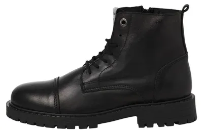 Produktbild von Jack & Jones 12258045_212_44, Stiefel, Schwarz, Anthrazit, Rundzeh, Schnürverschluss, Reißverschluss, Mikrofaser, 100% Polyester