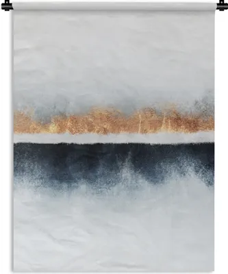 Produktbild von MuchoWow® Wandteppich Wandbehang Gold - Abstrakt - Design 120x160 cm Tapisserie Dekoration Wandtuch - Wohnzimmer - Moderne