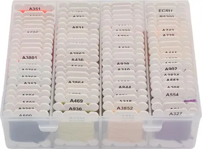 Immagine prodotto di INF Set di fili da ricamo 48 colori - Filo in poliestere da 8 m per punto croce con scatola organizer