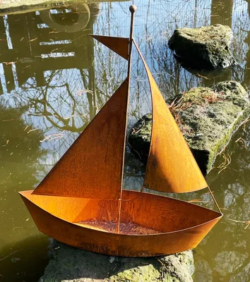 Produktbild von Edelrost Schiff zum Bepflanzen 64x54cm Rost Blumentopf Segelschiff Boot Maritime Gartendeko Pflanzschale Windlicht Garten Nordsee