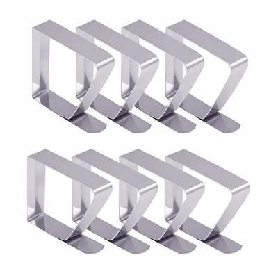 Produktbild von 8pcs Tischdeckenklammern Edelstahl, Große Tischdeckenhalter, Tischdecken Clips für Tische bis 3 cm Dicke, Rostfrei und Wiederverwendbar