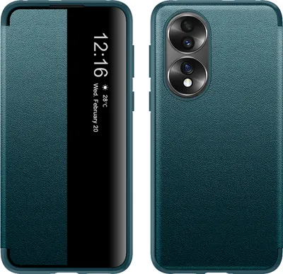 Produktbild von Honor 70 Hülle, Schlank Kunstleder Klapp Ledertasche Schutzhülle für Honor 70 Grün