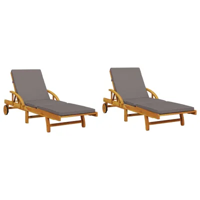 Zdjęcie produktu dla VidaXL 3206373, Lounge, Obite siedzisko, Drewno akacjowe, Szary, 110 kg, 680 mm