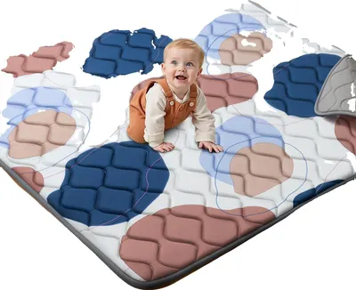 Immagine prodotto di Tappetino da gioco per bambini, imbottitura in schiuma morbida, superficie antiscivolo, dimensioni 127 cm x 127 cm, stile moderno
