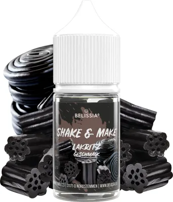 Produktbild von Belissia Shake and Make Lakritz Refill - 30 ml hochdosiertes Lebensmittelaroma - zum Nachfüllen - Für Backen, Speisen, Getränke, Shakes, DIY uvm