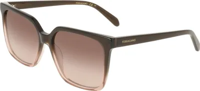 Produktbild von Ferragamo SF2102S Transparent brown gradient 57/16/145 Damen Sonnenbrillen