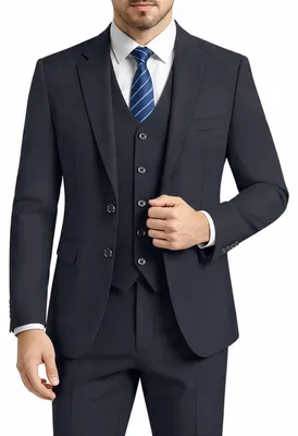 Produktbild von LUPURTY Herren Anzüge Slim Fit 3 Stück Anzüge für Männer 2 Knöpfe Solide Jacke W