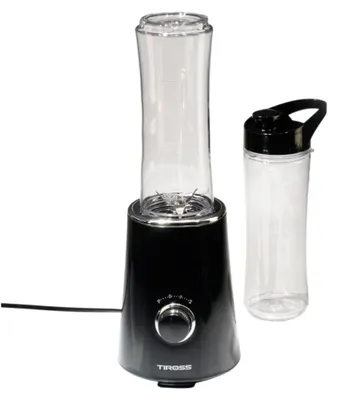 Produktbild von Tiross 300-Watt-Standmixer mit 600 ml Fassungsvermögen und 2 Reiseflaschen TS1379
