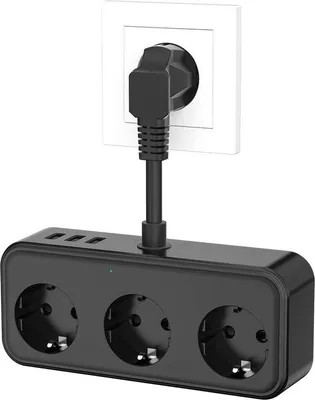 Obrázok produktu pre Čierny 6-v-1 adaptér s USB pre kanceláriu, domov a cestovanie