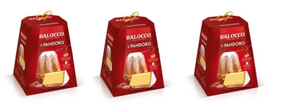 Produktbild von 3x Balocco Il Pandoro weicher und zarter Weihnachts kuchen mit Puderzucker 750g Natürlich gesäuertes gebackenes Süßwarenprodukt