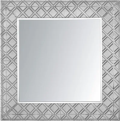 Produktbild von BELIANI Wandspiegel Silber 80 x 80 cm Stahl Quadratisch Klassisch
