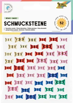 Produktbild von folia Schmucksteine BOWS BASIC selbstklebend 52 Stück auf 1 Blatt