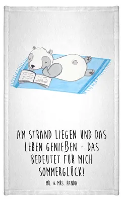 Produktbild von Mr. & Mrs. Panda Handtuch Sommerglück - Weiß - Geschenk, baumwolle, Jahreszeiten, Sommer, Summer Vibes, Kleines, badezimmer, Feelings, Sommergefühle, Strand, Frotteetuch
