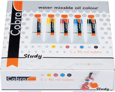 Image de Cobra Study peinture à l'huile set de couleurs primaires 5 x 40 ml
