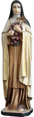 Heilige Therese von Lisieux, Holzfigur 10 cm, handbemalt