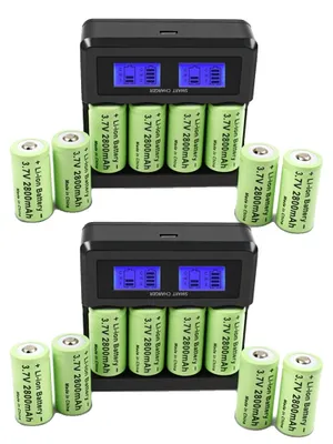 Productafbeelding van Oplaadbare batterij, 2800mAh capaciteit, compatibel met meerdere apparaten, 16 stuks met oplader