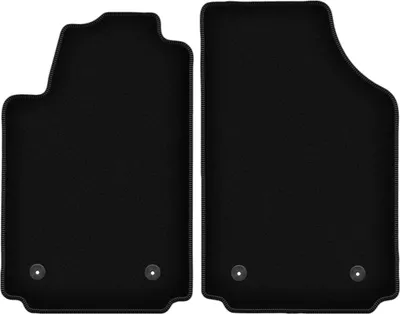 Produktbild von Wielganizator Velours-Autoteppiche vorne – passend für Audi A2 (Schrägheck, Bj. 2000-2005) – schwarz, passgenau, mit Befestigungen set 2 Stk.