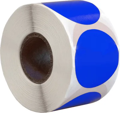 Produktbild von DULA Runde Etiketten - Blau - 35mm - 500 Aufkleber auf Rolle - Siegel - Markierungspunkte - Leere runde Aufkleber auf Rolle
