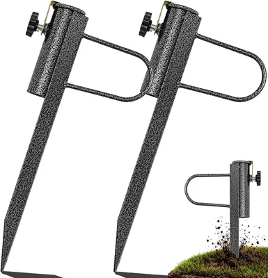 Imagen del producto de Soportes para sombrillas, de acero, 2 unidades, ajustables para diámetros de mástil de 20-35 mm