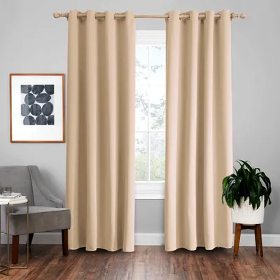 Produktbild von Topchances Vorhänge 275cm x 132cm,Thermo Verdunklungsgardine Ösenschal Deko Vorhang Blickdicht Verdunkelung Gardine, Hellgelb