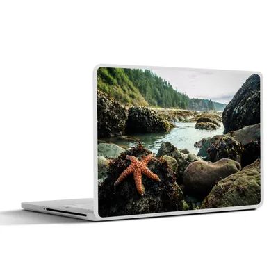 Produktbild von MuchoWow® Laptop Aufkleber Sticker Cover Meer - Steine - Seesterne 30x22 cm - Laptop-Sticker