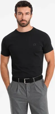 Produktbild von Ombre Clothing Kurzarmhemd für Männer Mugullor schwarz S