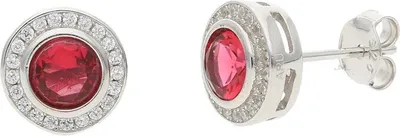 Produktbild von Ohrstecker Silber 925 Zirkonia Rubinrot JL52-06-0080 JuwelmaLux