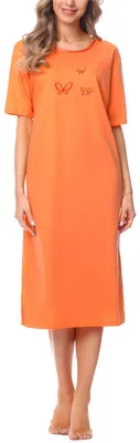 Image de Chemise de nuit à manches courtes pour femme Merry Style 91LW1 (Orange-2 (manches courtes), 36 (taille du fabricant : S))