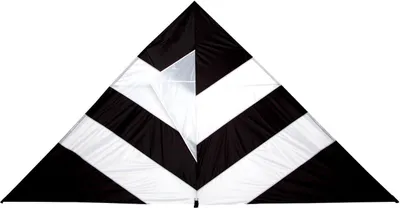 Produktbild von Wolkenstürmer Einleinerdrachen Delta Black & White (schwarz-weiß), Einleinerdrachen mit Glasfasergestänge - flugfertig inkl. Schnur und Handgriff