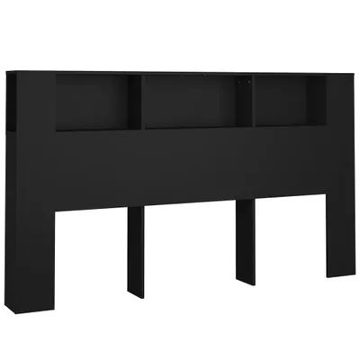 Obrázok produktu pre vidaXL Čelo postele s policami čierne 180x18,5x104,5 cm