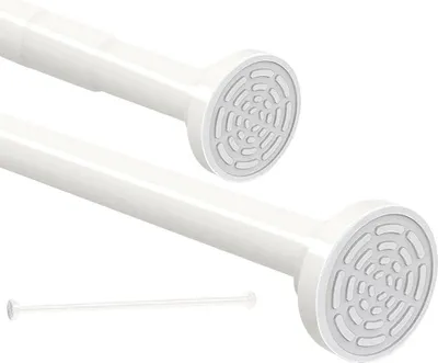 Produktbild von Teleskopstange 150-250 cm ausziehbar - rostfreies Stahl - drehbar - weiß - Badezimmer und Kleiderstange