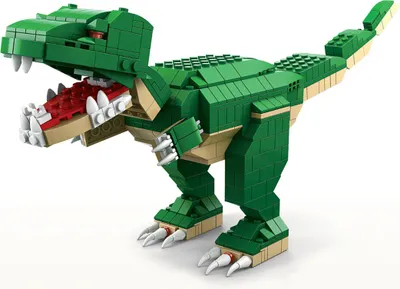 Obrázek produktu pro Avizar, 1000dílná stavebnice dinosaurů s klouby pro stavění, lesní zelená
