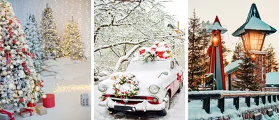 Productafbeelding van Poster voor de woonkamerwand, winterthema, feestdagen, winter, kerstboom, formaat 3x 50x70 cm