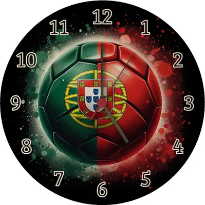Produktbild von Fußball Portugal Flagge Wanduhr aus MDF