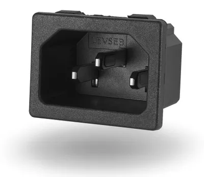 Produktbild von Kaltgeräte Einbaustecker IEC C14 Snap-In 10A 250V AC für C13 Netzleitung