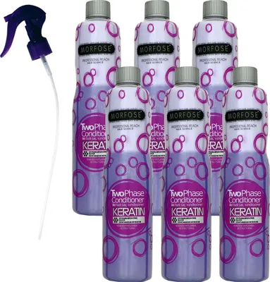Produktbild von Morfose Reach Two Phase Keratin 6 x 400 ml Conditioner für strapaziertes Haar Set