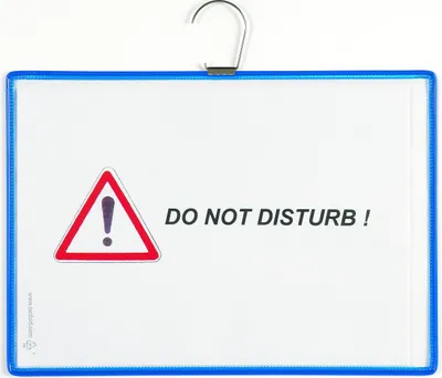 Produktbild von Sichttafel A4 quer mit Haken blau 5 Stück Packung mit 5 Stück