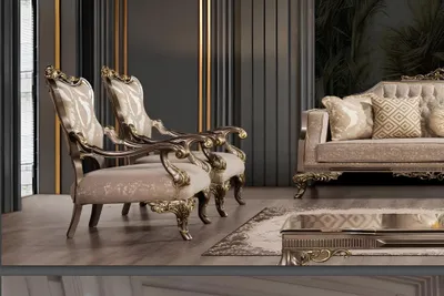 Produktbild von Sessel Klassischer Polster Einsitzer Barock Rokoko Chesterfield Wohnzimmer