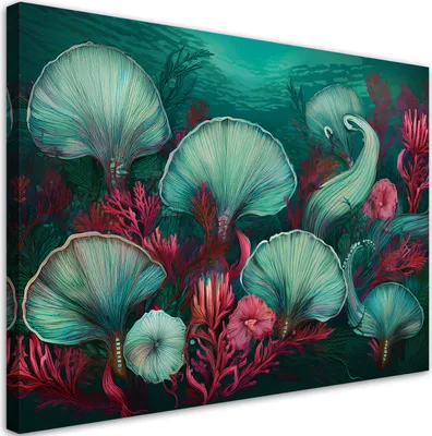 Produktbild von Leinwandbild Korallenriffe Meer Ozean Pflanzen 60x40 Feeby Bunt bild für die wand bereit zum aufhängen