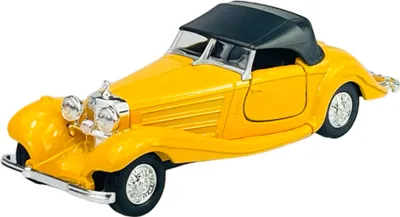 Produktbild von Welly Old Timer 1936 Mercedes-Benz 500K Gelb mit Dach 1:34-1:39 Die Cast Metall Modell Neu im Kasten 98879