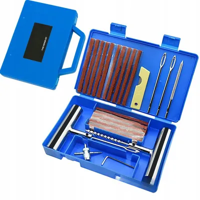 Image de Rosfix Set Réparation Pneus 33-en-1 – Outils Professionnels avec Étui | Pour Pneus Tubeless | Acier Haute Qualité | Kit Réparation Crevaison