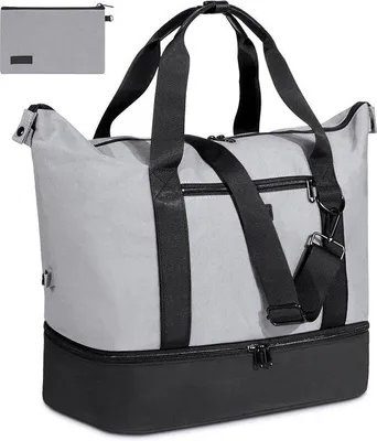 Produktbild von Große Sporttasche Damen Grau Reise Handgepäcktasche