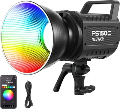 Obrázek produktu pro RGB LED videoosvětlení – videoosvětlení – světlo pro fotografii – studiové osvětlení – COB světlo – 130 W, 2500-7500 K, 19800 lumenů