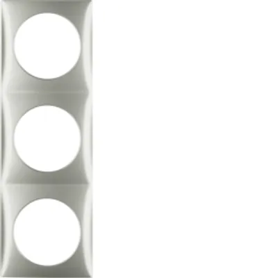 Produktbild von Berker Integro Flow Steckdosen Rahmen 3-fach (Abdeckrahmen) Edelstahl-Effekt