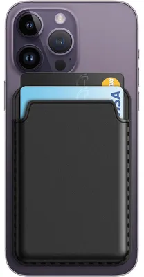 Image de Portefeuille magnétique Cuir synthétique MagSafe Porte-carte iPhone Noir