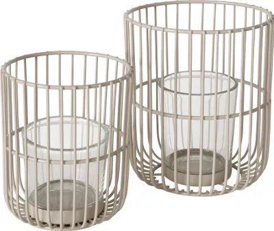 Immagine prodotto di Boltze Windlicht Cindy (2-tlg., beige, Eisen, Glas, 14-20 cm hoch, modern)