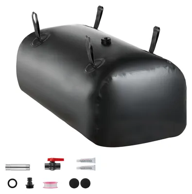 Produktbild von SucceBuy Faltbarer Wasserspeicherblase, 113 L Wassersack mit Wasserhahn, Tragbarer Wasserbeutel aus robustem 1000D PVC, Ideal für Bewässerungssysteme, Trockenheitsvorsorge und Notfälle, Schwarz