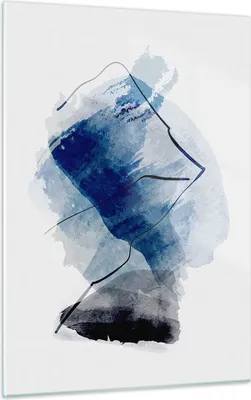 Produktbild von Bilder auf glas - Einteilig - Blau Schwarz Abstraktion - 50x70cm - Glasbilder - Wandbilder - Bilder - zum Aufhängen bereit - Wanddekoration aus Glas - Glas Bilder - Wandbild auf Glas - GPA50x70-5058
